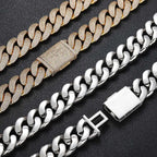 Iced Out Cuban Necklace Stainless Steel 20MM 4-Row