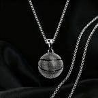 Stainless Steel Basketball Pendant Necklace