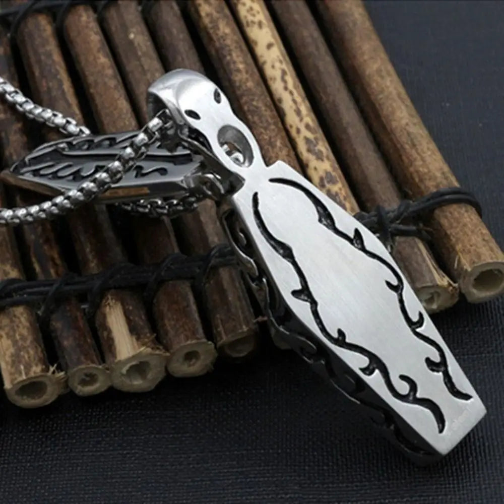 Skeleton Coffin Steampunk Cross Necklace — Stainless Steel
