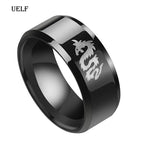 Uelf Punk Fashion Style Antique Retro Male Jewelry Viking Ring Female Black Dragon Amulet Vintage Norse Rune Rings For