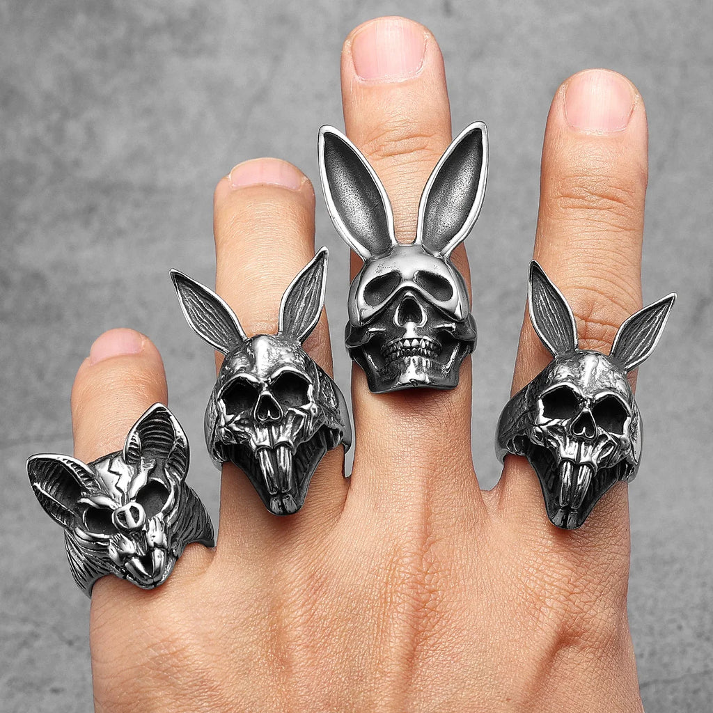 Rabbit Skull Ring — Stainless Steel