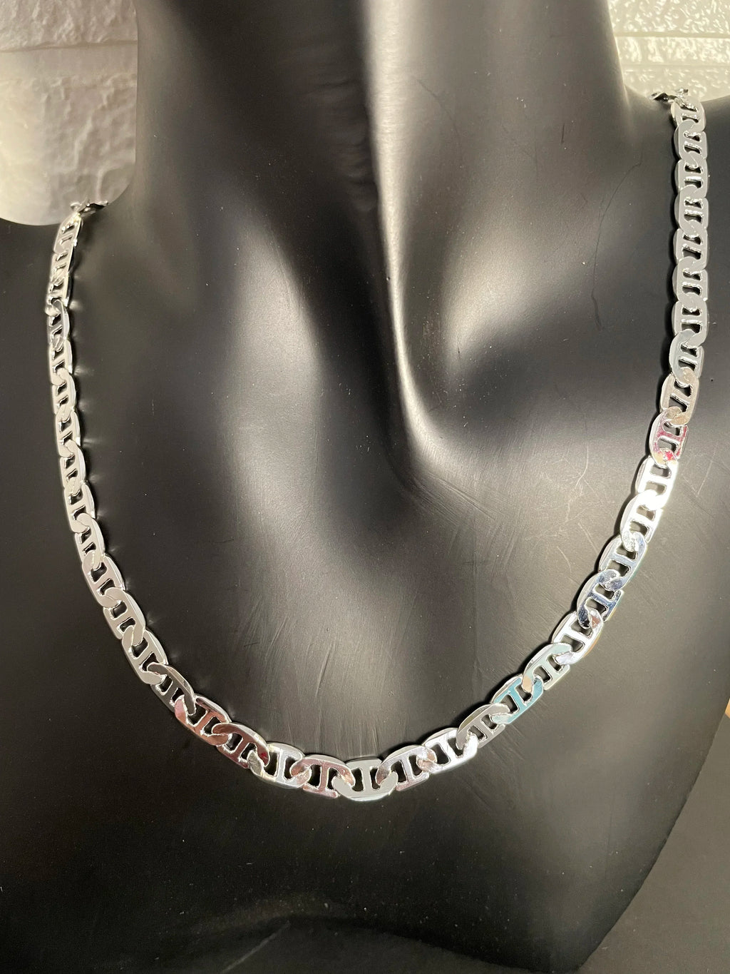 925 Sterling Silver Necklace 6mm Side Z-Shaped Necklace for Men and Women Jewelry Gift 45-60cm