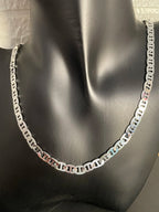 925 Sterling Silver Necklace 6mm Side Z-Shaped Necklace for Men and Women Jewelry Gift 45-60cm