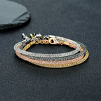 Luxury Minimalist Mesh Crystal Bracelet Men Women Charm Inlay Crystal Adjustable Bangle Stainless Steel Fashion Jewelry