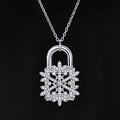 Iced Out Snowflake Pendant Necklace Stainless Steel