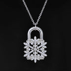 Iced Out Snowflake Pendant Necklace Stainless Steel