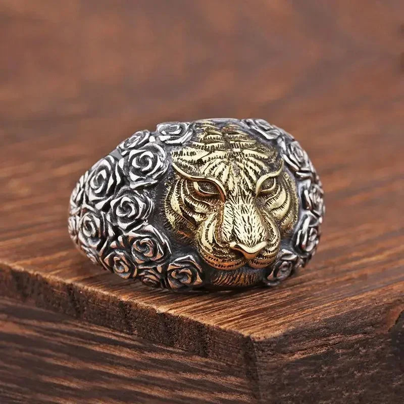 Retro Domineering Ethnic Style Fire-Breathing Dragon Ring Men\\\\\'s Charm Open Ring Punk Motorcycle Rider Jewelry Accessories