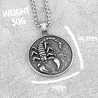 New Design Animal Scorpion Stainless Steel Viking Necklace Nordic Men's Retro Fashion Odin Amulet Jewelry Pendant Gift Unisex