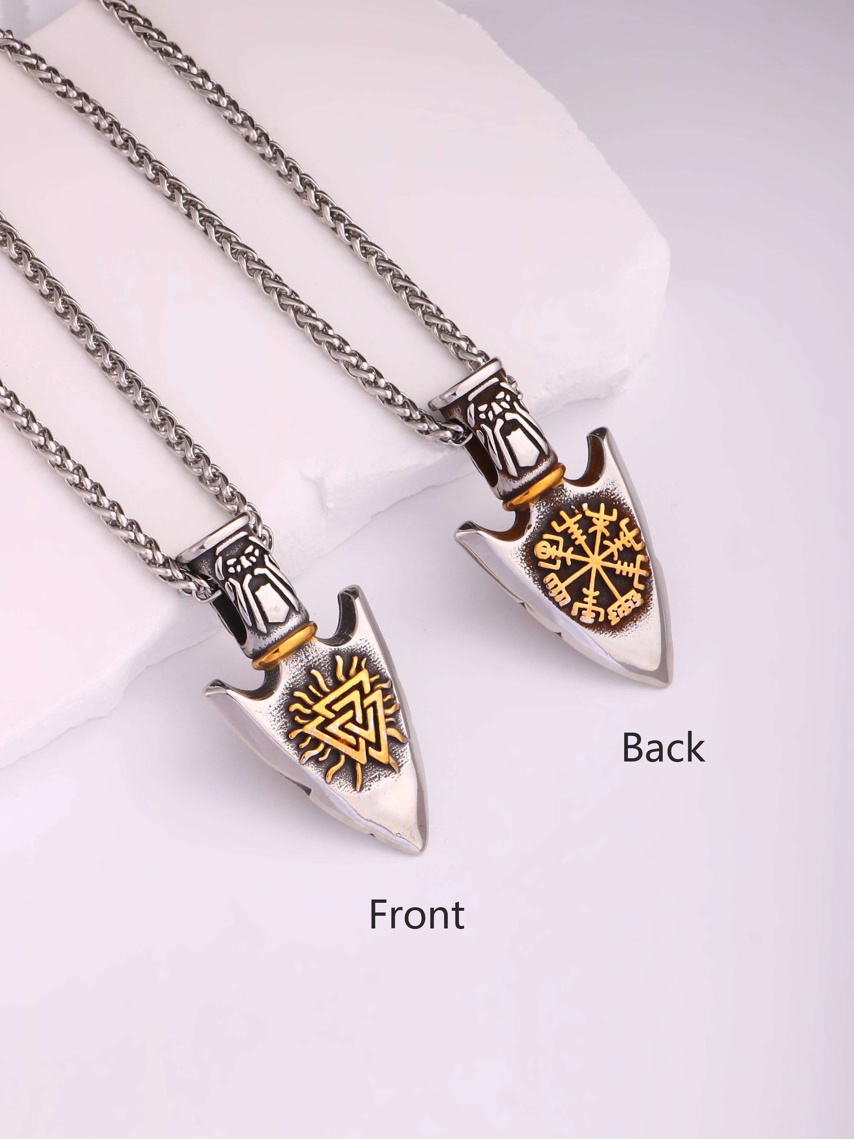 Viking Dragon Stainless Steel Pendant Necklace