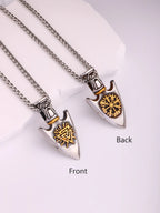 Viking Arrowhead Valknut Pendant Necklace — Stainless Steel