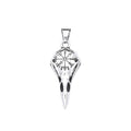 Vintage Fashion Vikings Compass Crow Head Pendant Necklace For Men Stainless Steel Nordic Animal Skull Necklaces Biker