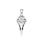 Vintage Fashion Vikings Compass Crow Head Pendant Necklace For Men Stainless Steel Nordic Animal Skull Necklaces Biker