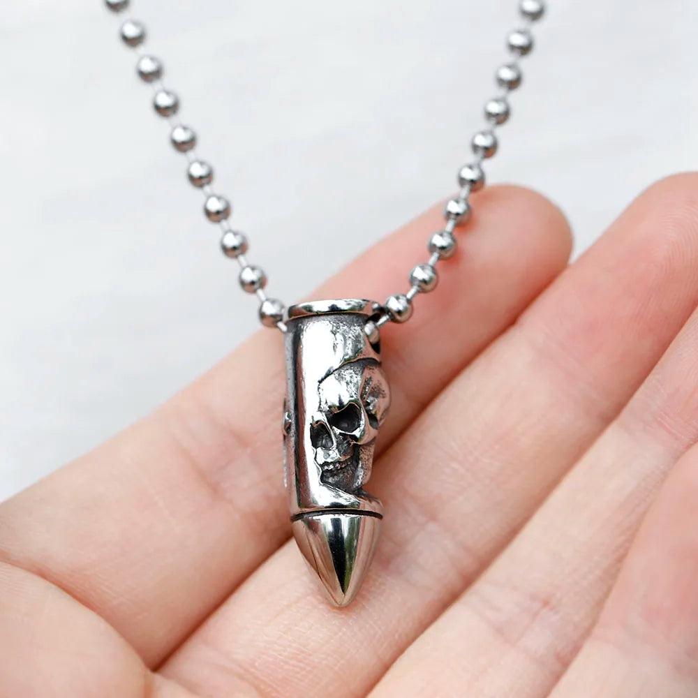 Skull Cross Stainless Steel Pendant Necklace