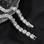 Iced Out Cuban Tennis Chain Necklace 13mm — Two-Tone Square CZ
