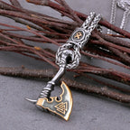 Viking Rune Axe Pendant Necklace — Stainless Steel