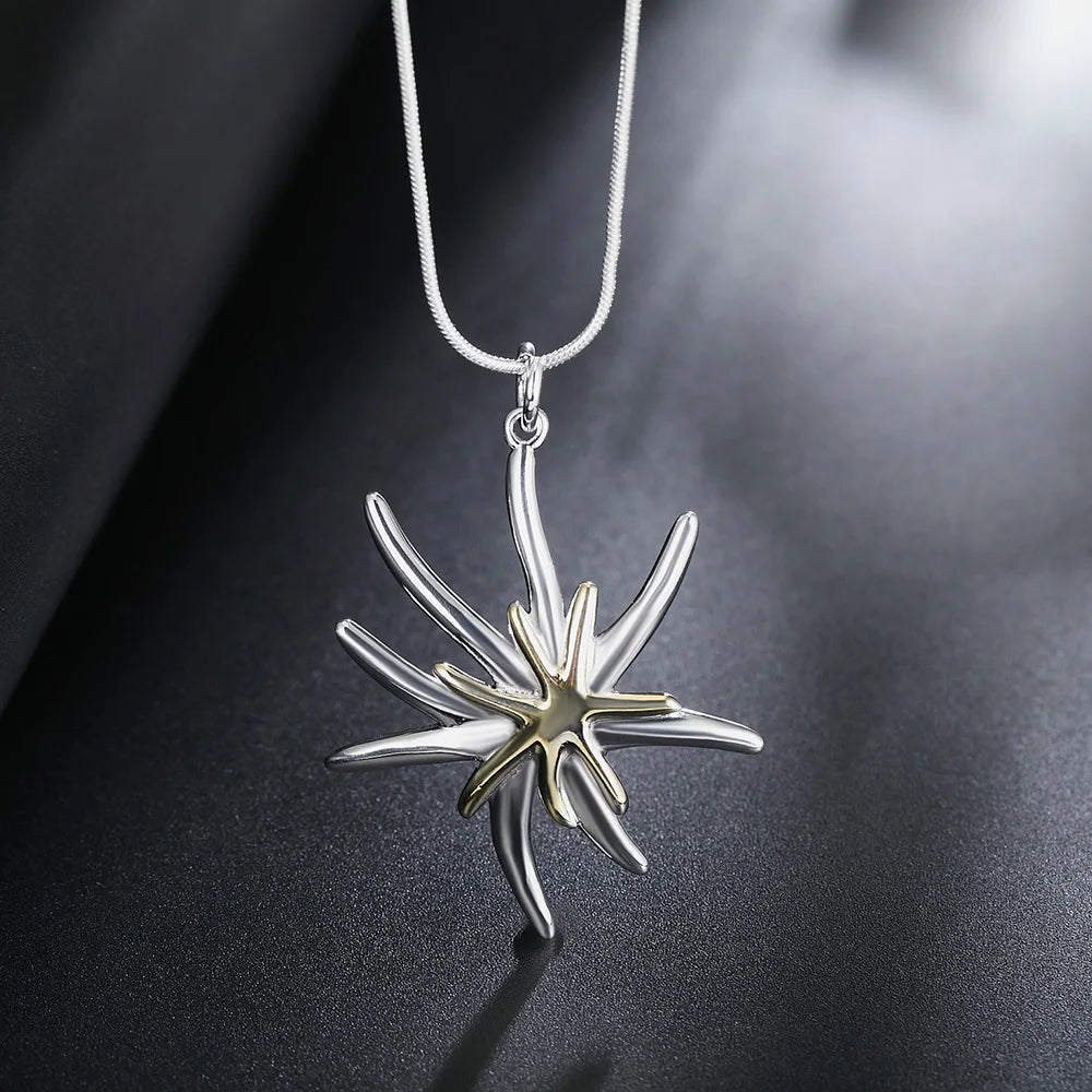 Hot trend 925 Sterling Silver fine Starfish Pendant Necklace For Women Fashion Holiday gifts party wedding streetwear Jewelry