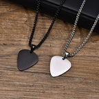 Guitar Pick Pendant Necklace — Stainless Steel