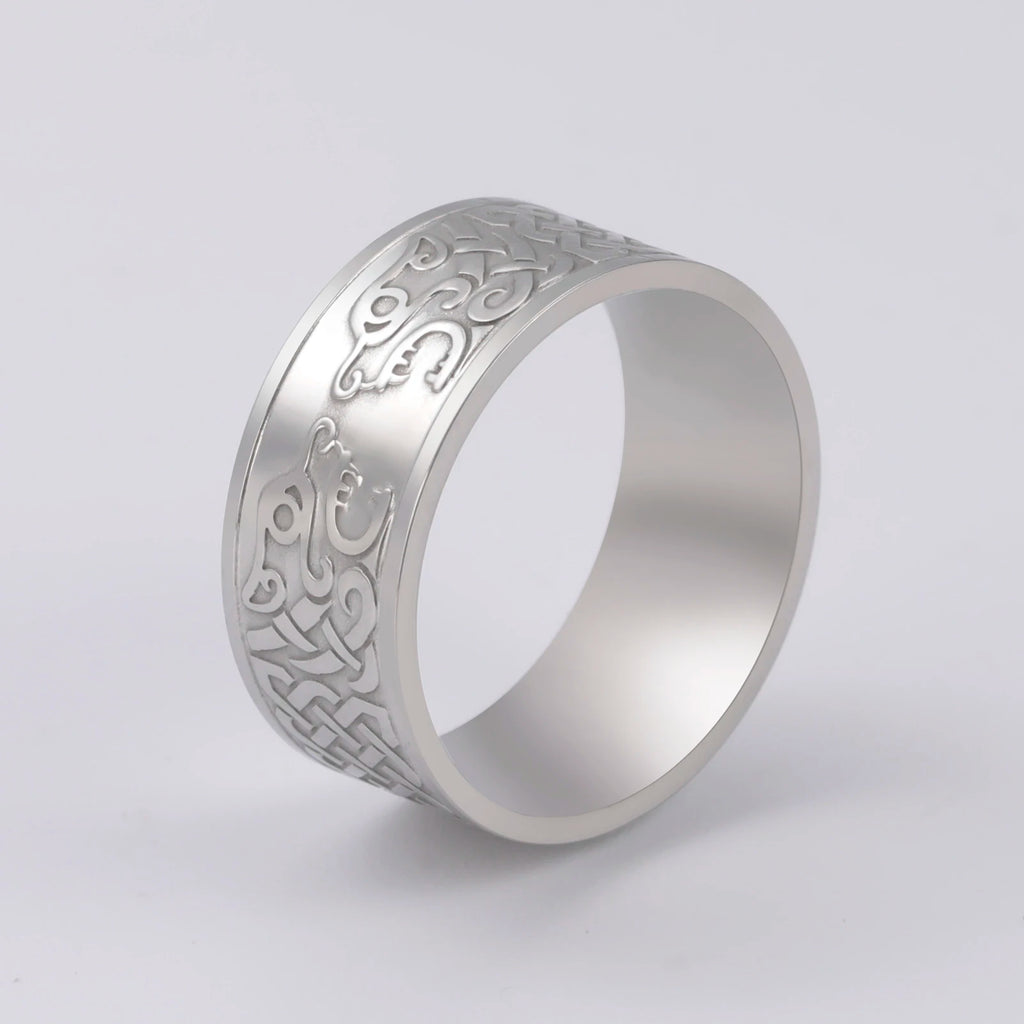 Viking Giant Wolf Knot Ring — Stainless Steel