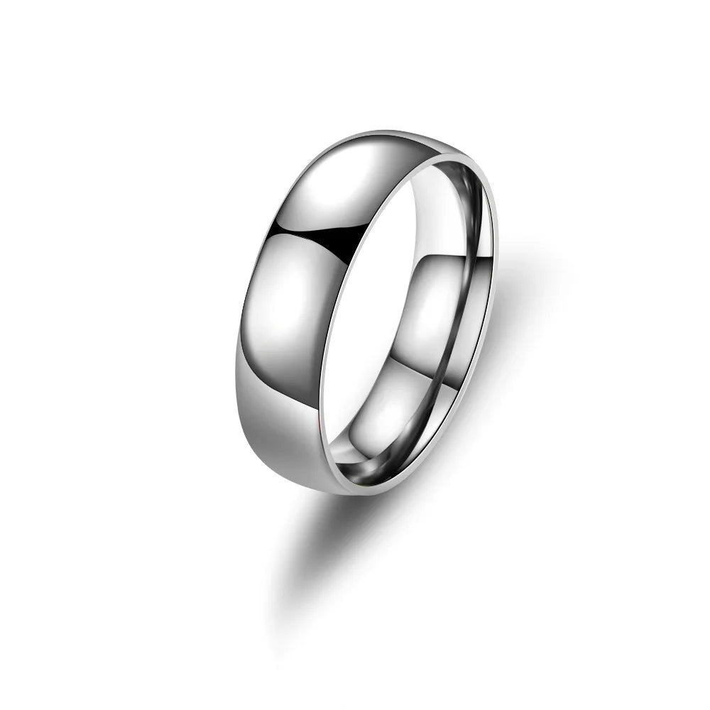 Matte Black Wedding Engagement Band Ring — Stainless Steel
