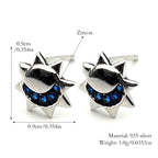 925 Silver Moon Sun Stud Earrings — Silver