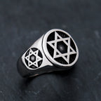 Vintage Hexagram Star of David Ring — Stainless Steel
