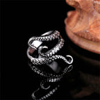 Cool Animal Octopus Rings Simple Punk Gothic Deep Sea Squid Octopus Fashion Jewelry Open Adjustable Antique Silver