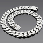 Hip Hop 25MM Width Cuban Chain Necklace for Men Heavy Solid Polished Stainless Steel Choker Chains For Man Jewellery