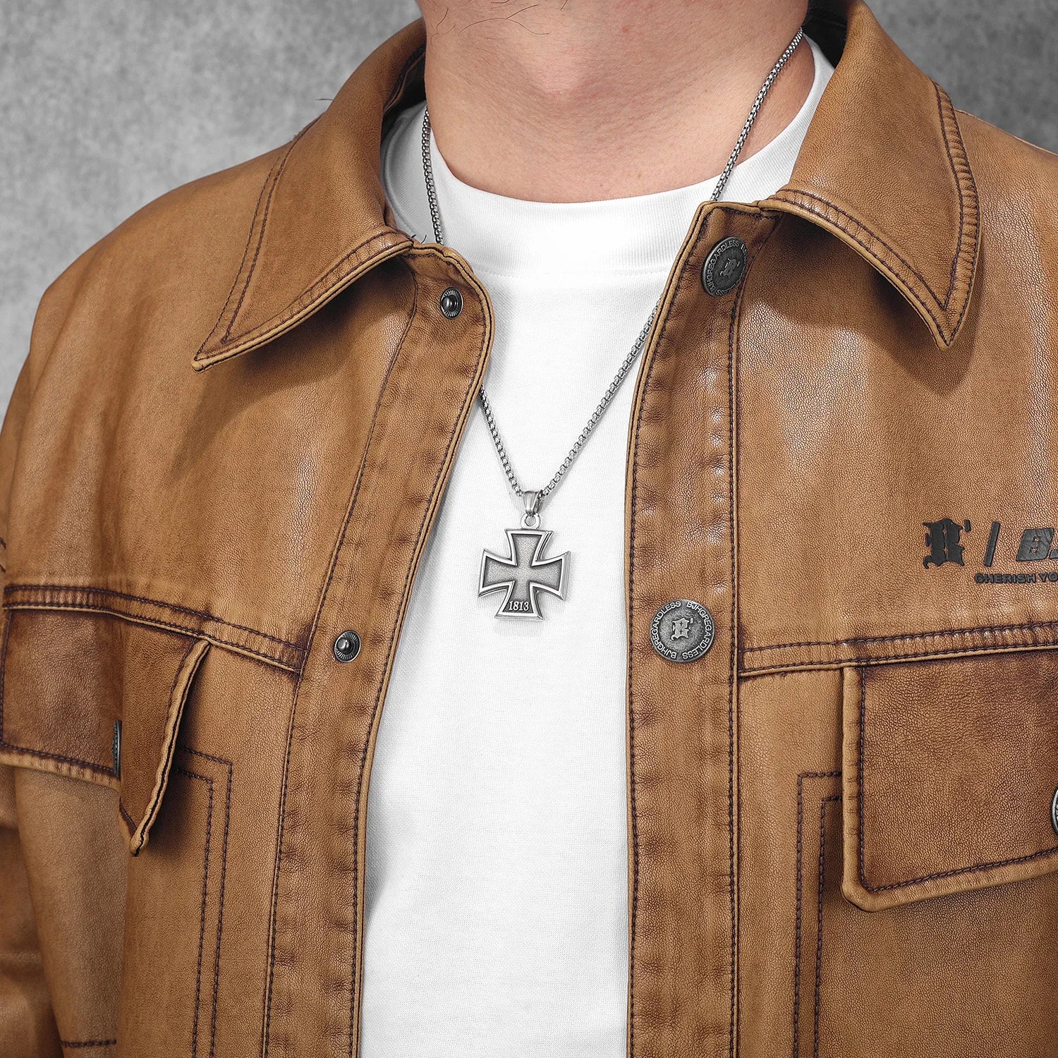Badge Stainless Steel Pendant Necklace