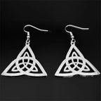 Celtic Knot Silver Earrings Trinity Irish Drop