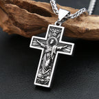 Vintage 316L Stainless Steel Cross Jesus Pendant Necklaces For Men Boys Punk Fashion Christian Amulet Jewelry Gifts Dropshipping