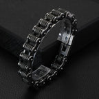 Retro Heavy Brush Stainless Steel Motorcycle Chain Bracelet 11/13MM Wide Mens Women Bike Biker Bracelets Hip-Hop Jewelry 19-23cm