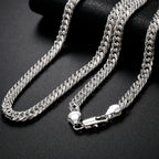 Hot Fine Width 6MM Chain 925 Sterling Silver Necklaces for Women Men Charm Fashion Jewelry Wedding Party Holiday Gift