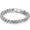 8MM Link Chain Man Bracelet for Men Matte Polished Stainless Steel Vintage Men's Wrist Bracelets On Hand Bands Mannen