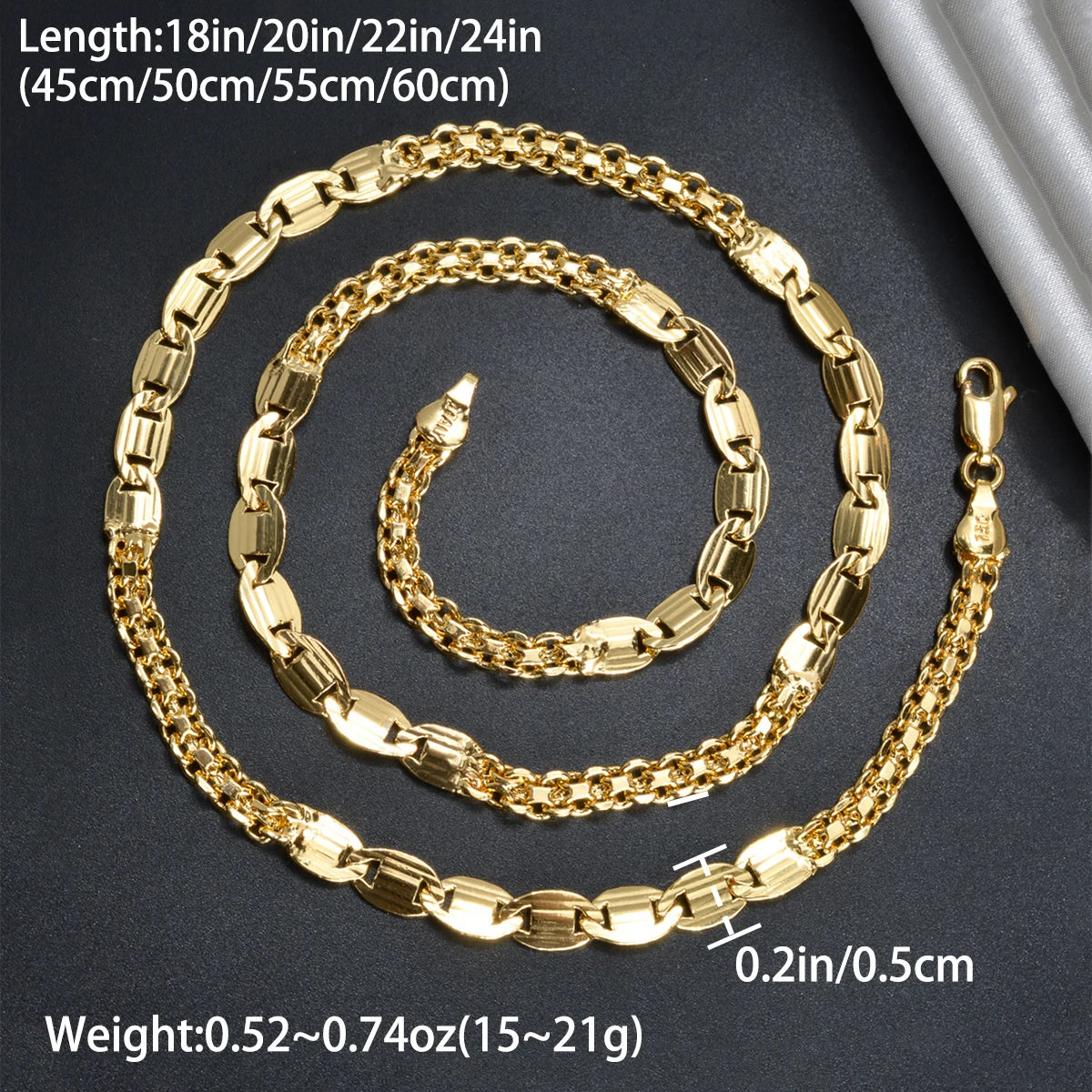 Sunny Jewelry Hip Hop Chain Necklace for Men Women Basic Punk Copper Long Lock Choker Chain Necklace Party Fashion Jewelry Gifts