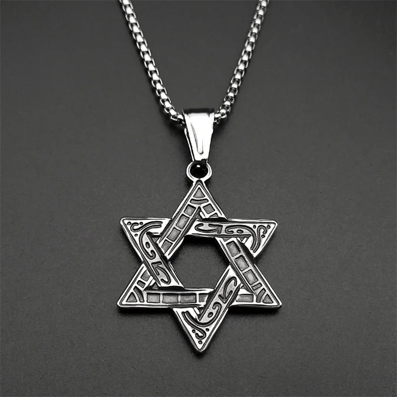 Star Two-Tone Pendant Jewish David Israel Hexagram
