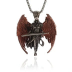 Delicate Antique Silver Color Seraph Prayer Good Luck Necklace Pendant Men Women Anniversary Amulet Jewelry Gift