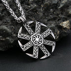 Slavic Kolovrat Sun Wheel Pendant — SS