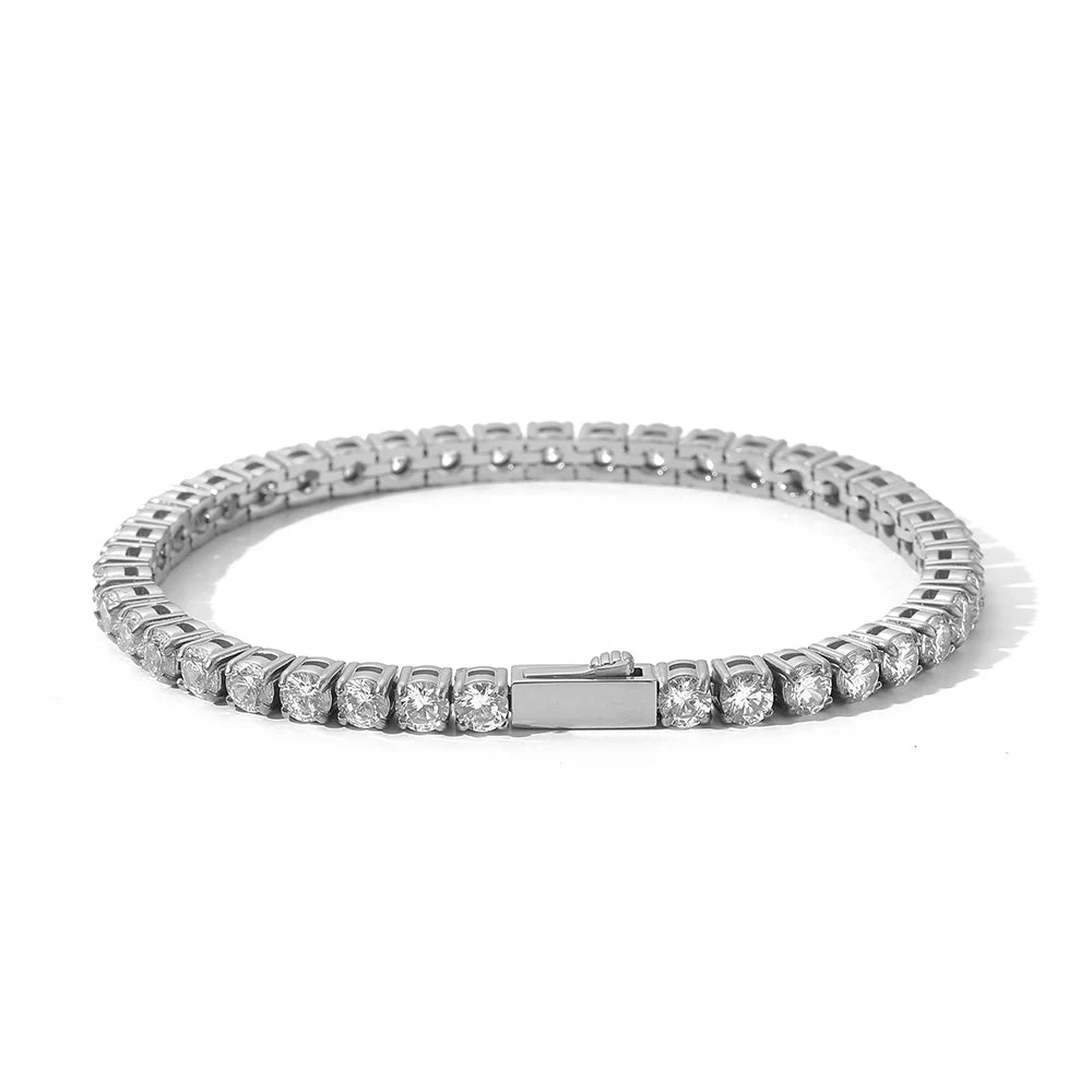 Iced Out Tennis Chain Necklace Stainless Steel