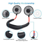 High Quality Headphone Design Hand Free Traveling Outdoor Portable Usb Rechargeable Led Neck Fan Mini Handheld Fan