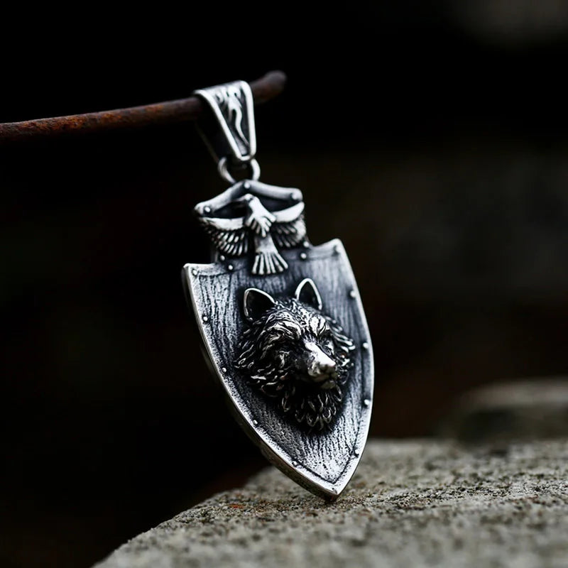 Beier Stainless Steel  retro Viking wolf Pendant fine details Punk wolf tooth style Chain Necklace men Jewelry BP8-836