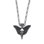 Gothic Crow Skull Stainless Steel Pendant Necklace