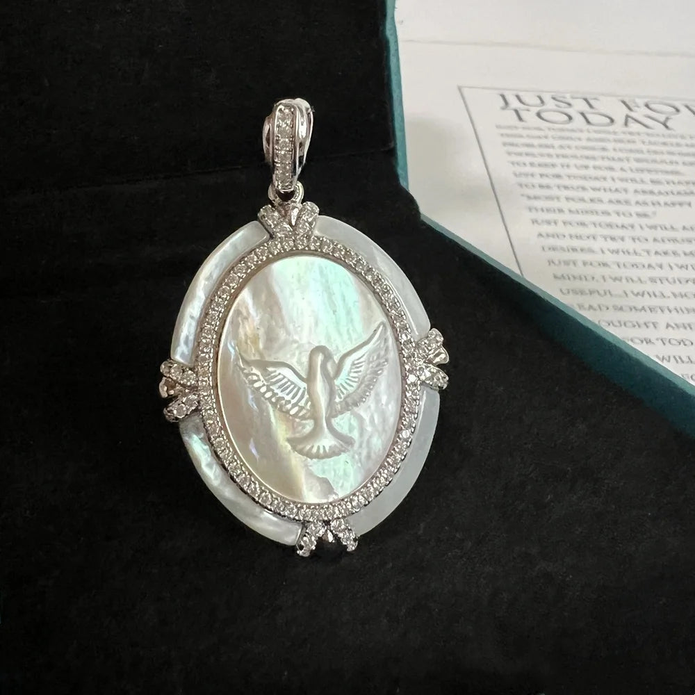 Virgin Mary Silver Pendant Necklace