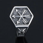 Vintage Viking Arrow Signet Ring — Stainless Steel