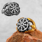 Vintage Stainless Steel Viking Amulet Ring Norse Compass Runes Men and Women Rings Teens Multi Style Jewelry Boyfriend