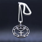 Belphegor Seal Round Pendant Necklace — Stainless Steel