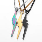 Lightning Minimal Pendant — Stainless Steel