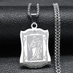 Archangel St.Michael Protect Me Necklace Stainless Steel Saint Shield Protection Male Necklace Jewelry corrente