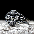 Viking Cross Amulet Celtic Knot Ring — Stainless Steel