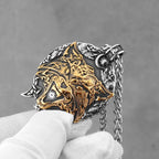 Viking Wolf Celtic Pendant Necklace — Stainless Steel