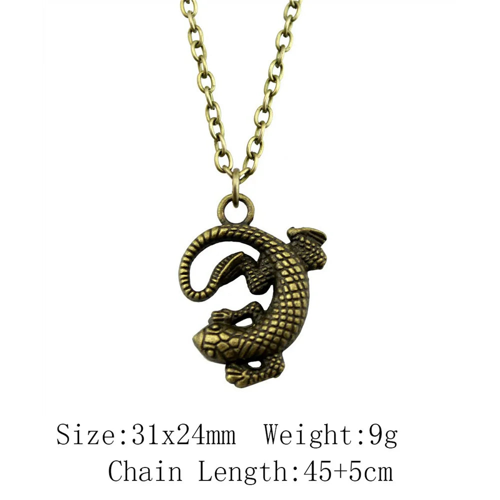 Cold Blooded Reptile Lizard Gecko Chameleon Pendant Necklace For Women Men